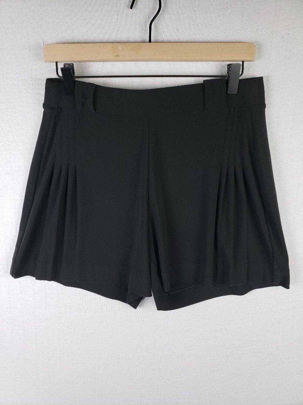 WHBM Shorts Pleated Stretchy Black Slinky Size S Relaxed Fit